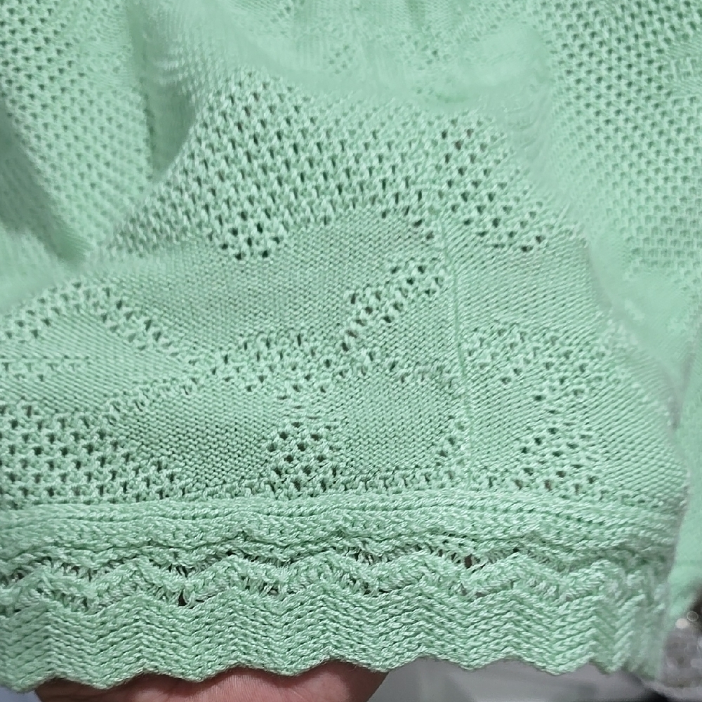 Green Knit Open Cardigan Skirt Set - Picture 8 of 10
